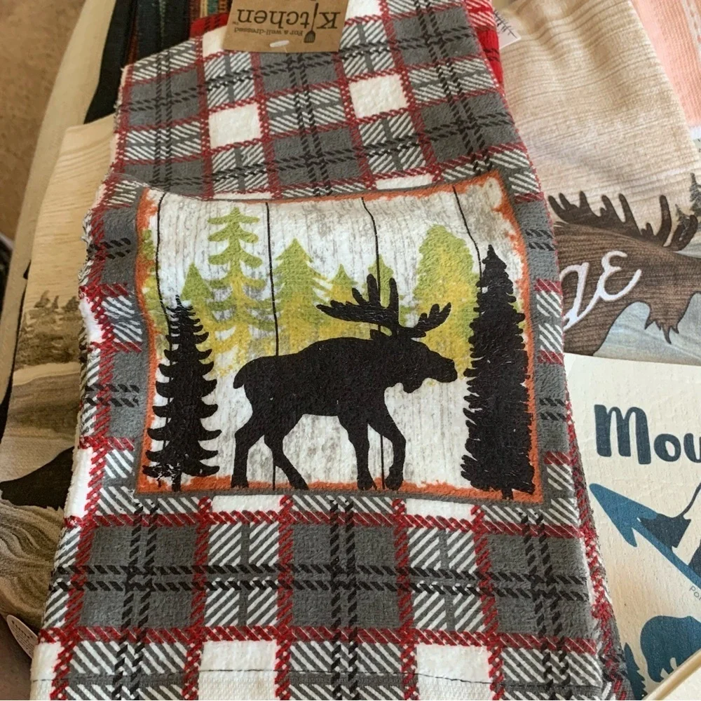 Kay Dee Designs Living Bear, Moose Kitchen Towels! 2 Swedish cabin dish …